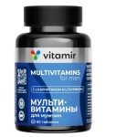Мультивитамины для мужчин, Vitamir (Витамир) таблетки покрытые оболочкой 900 мг 60 шт БАД с L-карнитином и L-таурином банка
